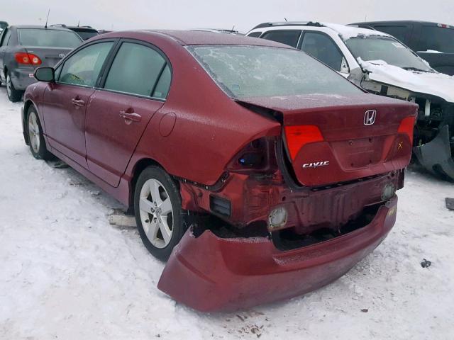 1HGFA16968L099289 - 2008 HONDA CIVIC EXL MAROON photo 3