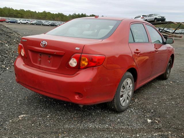 1NXBU4EE3AZ350950 - 2010 TOYOTA COROLLA BA RED photo 4