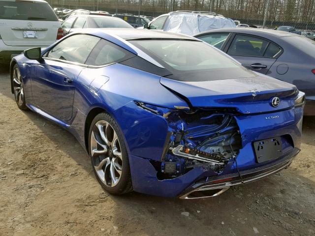 JTHHP5AY3JA004926 - 2018 LEXUS LC 500 BLUE photo 3