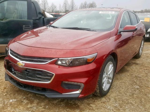 1G1ZD5ST8JF162255 - 2018 CHEVROLET MALIBU LT MAROON photo 2