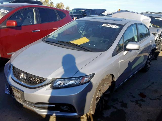 2HGFB2F99FH513503 - 2015 HONDA CIVIC EXL SILVER photo 2