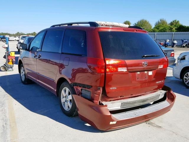 5TDZA23C55S344269 - 2005 TOYOTA SIENNA CE MAROON photo 3