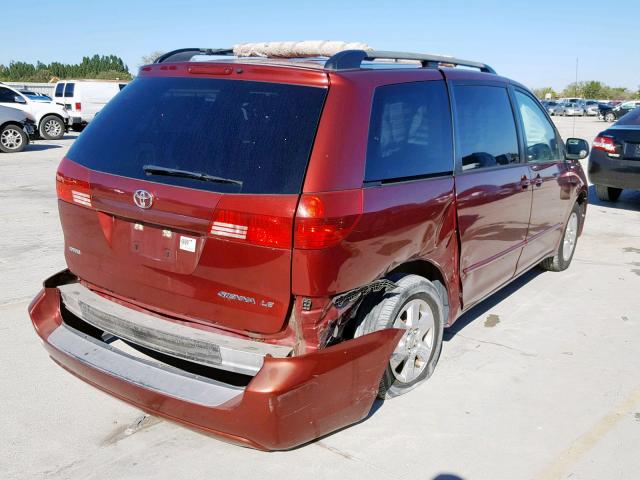 5TDZA23C55S344269 - 2005 TOYOTA SIENNA CE MAROON photo 4