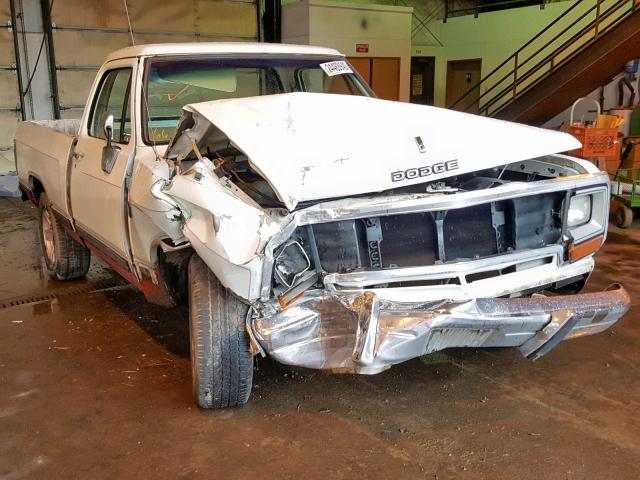 1B7FE16XXKS027672 - 1989 DODGE D-SERIES D WHITE photo 1