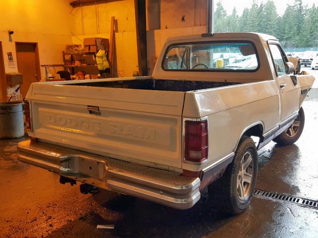 1B7FE16XXKS027672 - 1989 DODGE D-SERIES D WHITE photo 4