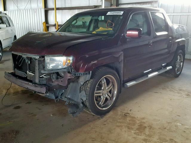 2HJYK16507H504927 - 2007 HONDA RIDGELINE BURGUNDY photo 2