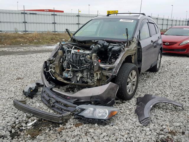 5J6RM4H7XCL006101 - 2012 HONDA CR-V EXL GRAY photo 2