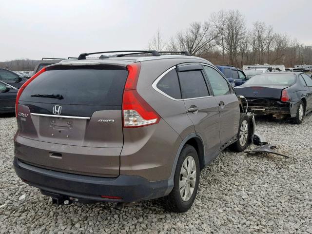 5J6RM4H7XCL006101 - 2012 HONDA CR-V EXL GRAY photo 4