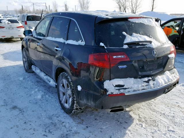 2HNYD2H63DH001120 - 2013 ACURA MDX ADVANC BLACK photo 3