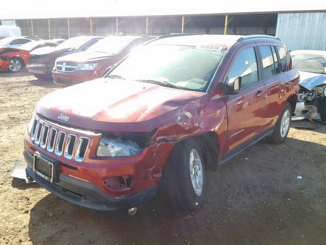 1C4NJCBA1ED800641 - 2014 JEEP COMPASS SP BURGUNDY photo 2