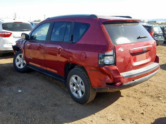 1C4NJCBA1ED800641 - 2014 JEEP COMPASS SP BURGUNDY photo 3