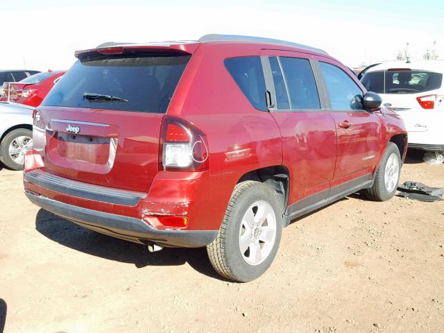 1C4NJCBA1ED800641 - 2014 JEEP COMPASS SP BURGUNDY photo 4