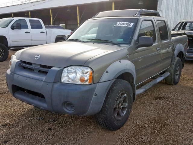 1N6ED27T02C348210 - 2002 NISSAN FRONTIER C GREEN photo 2