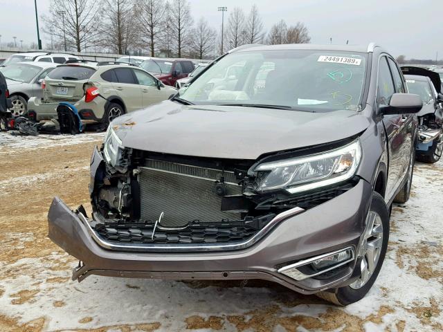 5J6RM4H70FL002773 - 2015 HONDA CR-V EXL GRAY photo 2