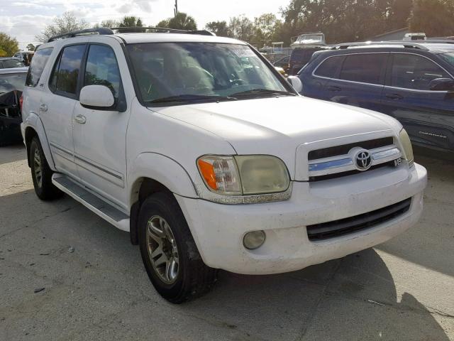 5TDZT34AX5S252832 - 2005 TOYOTA SEQUOIA SR WHITE photo 1