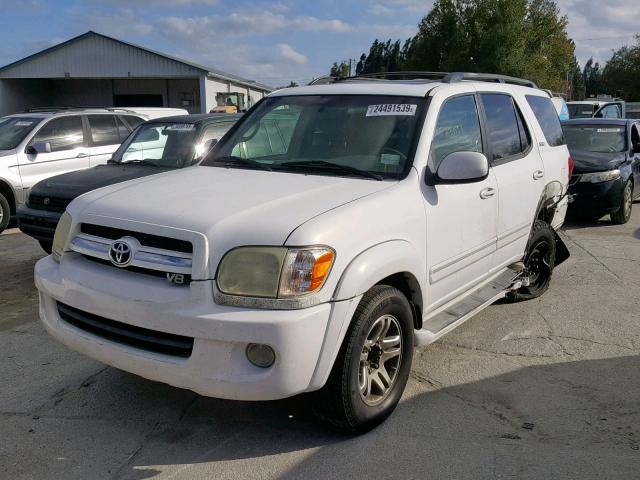 5TDZT34AX5S252832 - 2005 TOYOTA SEQUOIA SR WHITE photo 2