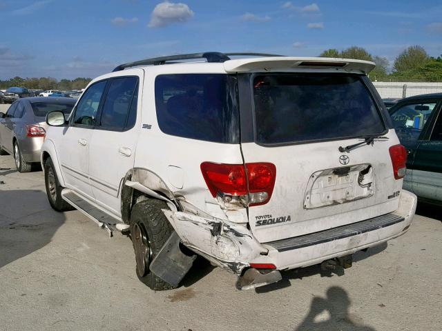 5TDZT34AX5S252832 - 2005 TOYOTA SEQUOIA SR WHITE photo 3