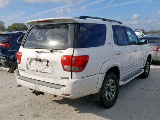 5TDZT34AX5S252832 - 2005 TOYOTA SEQUOIA SR WHITE photo 4