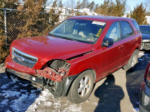 KNDJD735895891504 - 2009 KIA SORENTO LX RED photo 2