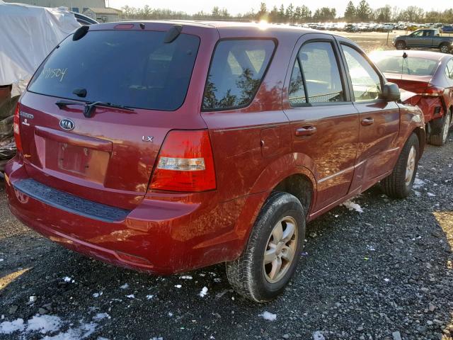 KNDJD735895891504 - 2009 KIA SORENTO LX RED photo 4