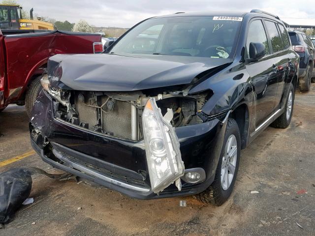 5TDZK3EH7CS087415 - 2012 TOYOTA HIGHLANDER BLACK photo 2