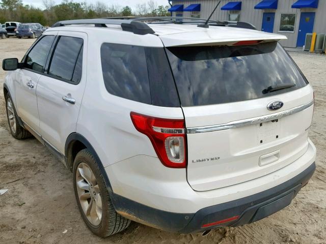 1FM5K7F88DGA03422 - 2013 FORD EXPLORER L WHITE photo 3