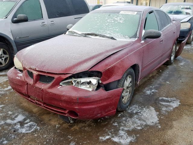 1G2NE52F14M651677 - 2004 PONTIAC GRAND AM S MAROON photo 2