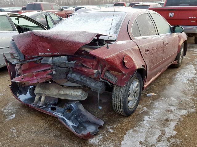 1G2NE52F14M651677 - 2004 PONTIAC GRAND AM S MAROON photo 4