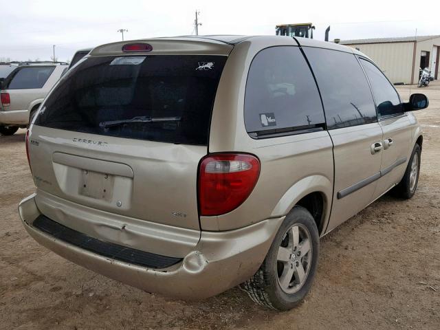 1D4GP45R35B337690 - 2005 DODGE CARAVAN SX TAN photo 4