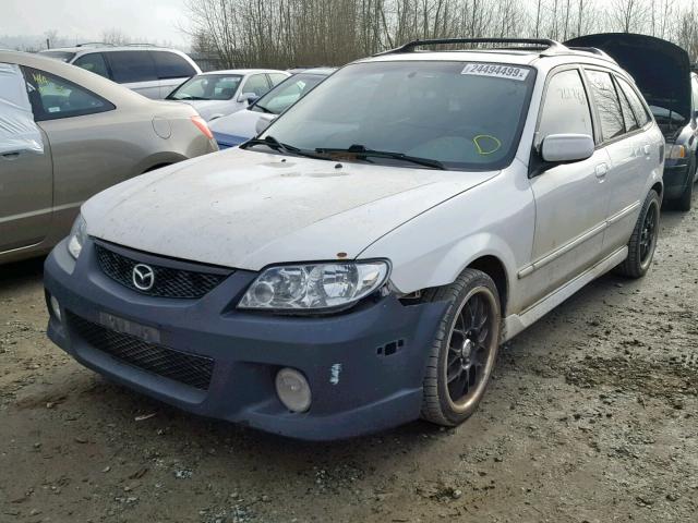 JM1BJ246221544402 - 2002 MAZDA PROTEGE PR WHITE photo 2