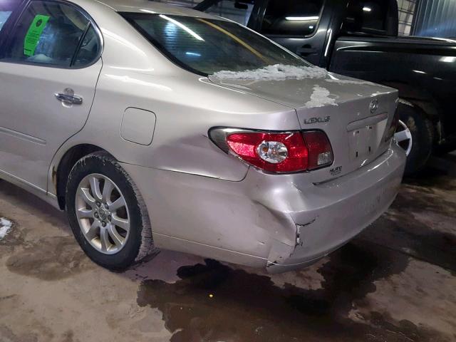 JTHBA30G745054441 - 2004 LEXUS ES 330 SILVER photo 9