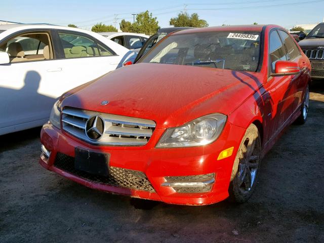 WDDGF4HB8CR218073 - 2012 MERCEDES-BENZ C 250 RED photo 2