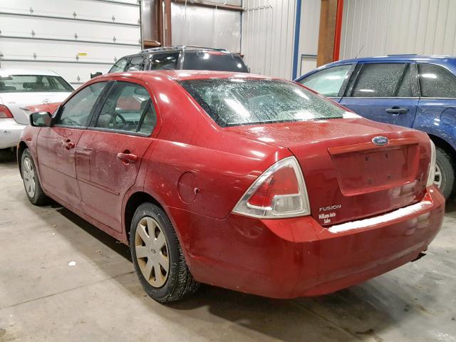 3FAHP06Z67R101614 - 2007 FORD FUSION S RED photo 3