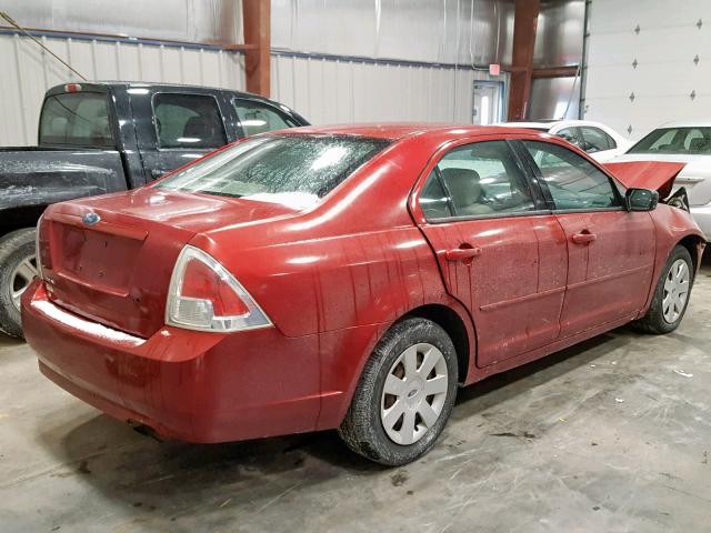 3FAHP06Z67R101614 - 2007 FORD FUSION S RED photo 4