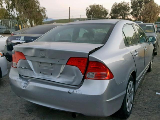 2HGFA16528H338525 - 2008 HONDA CIVIC LX SILVER photo 4