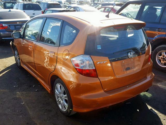 JHMGE8H44AC021048 - 2010 HONDA FIT SPORT ORANGE photo 3