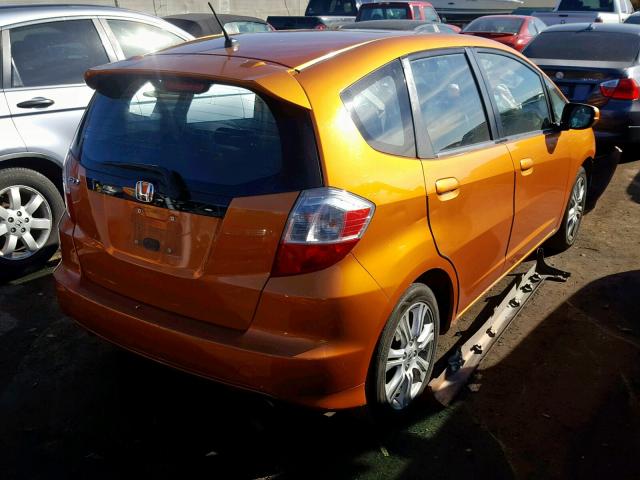 JHMGE8H44AC021048 - 2010 HONDA FIT SPORT ORANGE photo 4