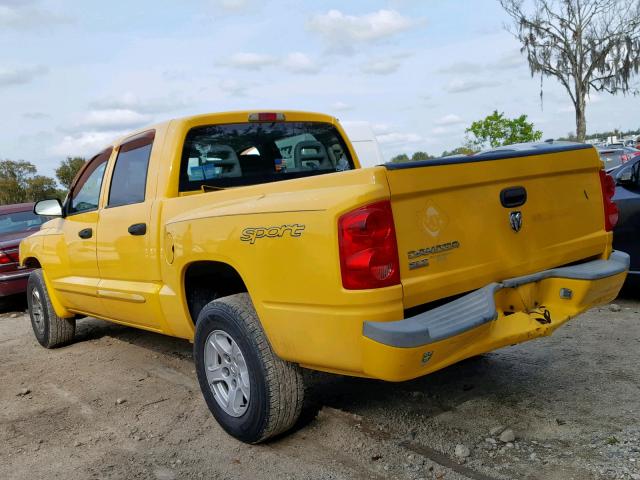 1D7HE48KX6S702685 - 2006 DODGE DAKOTA QUA YELLOW photo 3