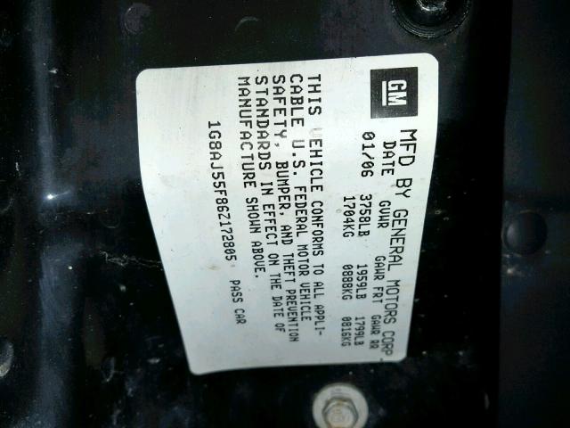 1G8AJ55F86Z172805 - 2006 SATURN ION LEVEL 银色 照片 10