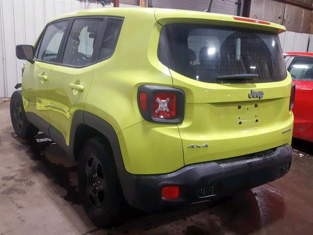 ZACCJBAB5HPF21260 - 2017 JEEP RENEGADE S GREEN photo 3