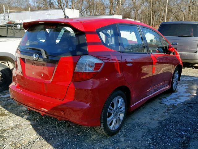 JHMGE88429S004413 - 2009 HONDA FIT SPORT RED photo 4