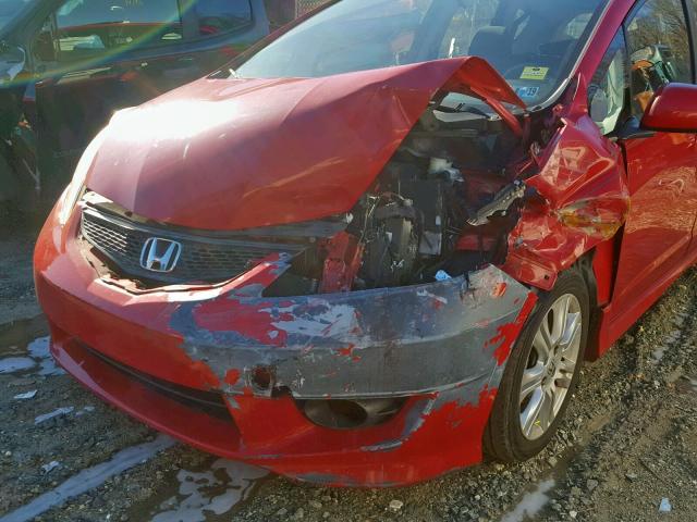 JHMGE88429S004413 - 2009 HONDA FIT SPORT RED photo 9