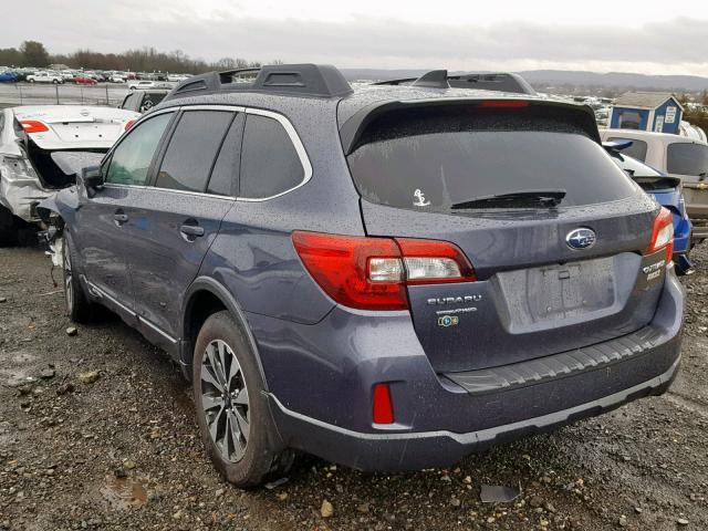 4S4BSANC1G3301697 - 2016 SUBARU OUTBACK 2. BLUE photo 3