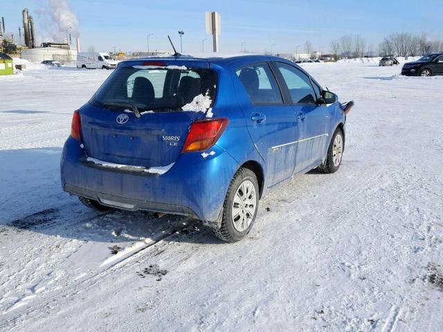 VNKKTUD31GA067701 - 2016 TOYOTA YARIS L BLUE photo 4