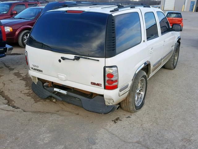 1GKEK13T21J177595 - 2001 GMC YUKON WHITE photo 4