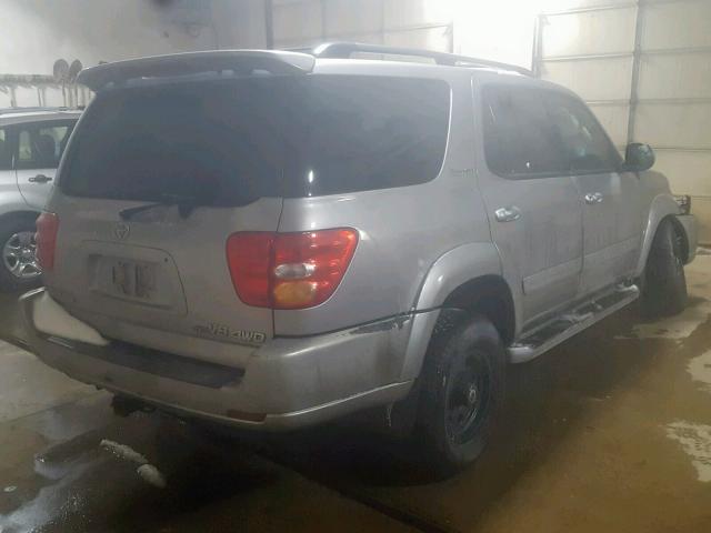 5TDBT48AX2S128590 - 2002 TOYOTA SEQUOIA LI SILVER photo 4