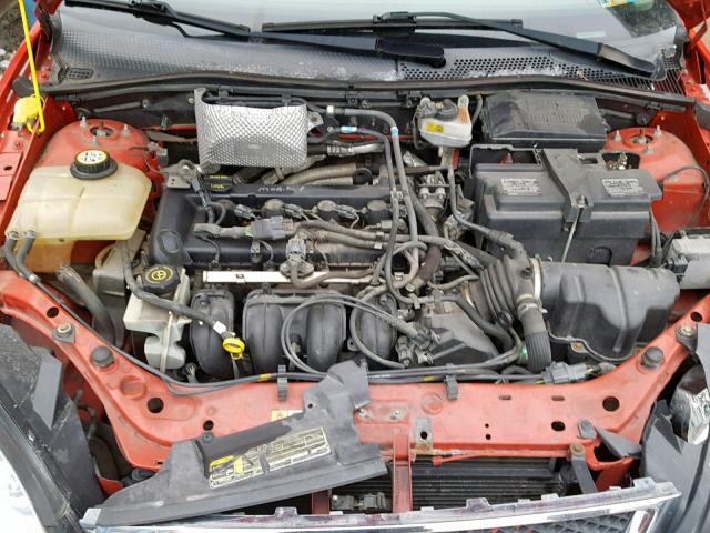 1FAHP34N97W124576 - 2007 FORD FOCUS ZX4 RED photo 7