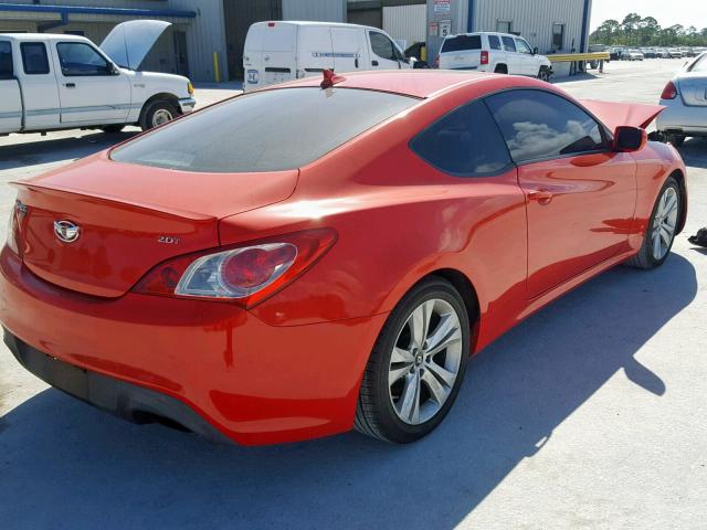 KMHHT6KD6BU049045 - 2011 HYUNDAI GENESIS CO RED photo 4