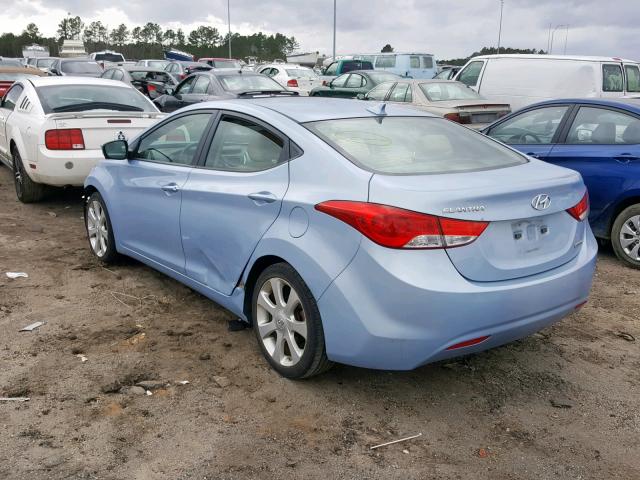 KMHDH4AE1CU448672 - 2012 HYUNDAI ELANTRA GL BLUE photo 3