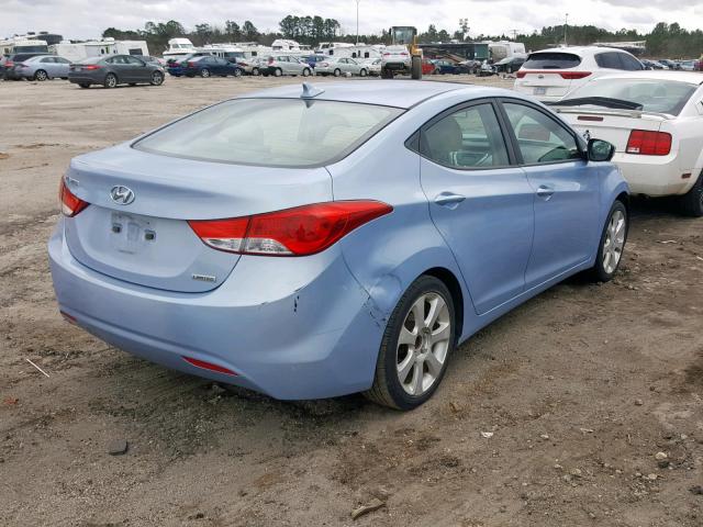 KMHDH4AE1CU448672 - 2012 HYUNDAI ELANTRA GL BLUE photo 4